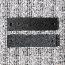동화상가몰 천연가죽 핸드메이드라벨 40 x 10 mm, 블랙, 16개입