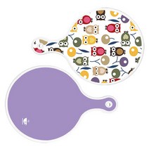 로엠디자인 서빙 원형 도마 보드 2p 부엉이 세트, 부엉이, 보라, 1세트