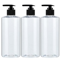 병도매닷컴 AC300 투명 디스펜서 206 검정 마개 공병, 300ml, 3개입