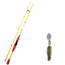 아피스 배스게임 XT 루어낚싯대 + 다미끼 스커트베이트 트램블 지그 14.2g, 낚싯대(옐로우), 지그(01 BLUE GILL)