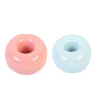 리빙듀오 스텐드 세라믹 칫솔꽂이, 핑크, 블루, 2개입