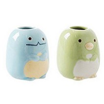 리빙듀오 애니멀 다용도 칫솔꽂이, 블루(공룡), 그린(펭귄), 1세트