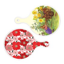 로엠디자인 서빙 원형 도마 보드 2p 카사로메오화단 세트, 카사로메오화단, 붉은빛동백, 1세트