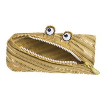 집잇 몬스터 파우치형 필통, 골드, 1개