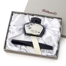 펠리칸 만년필 트위스트 병잉크 기프트 세트, F, 블랙