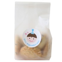 황씨네도시락 반투명 쿠키포장 M봉투 32p + 고깔보이 스티커 32p, 1세트