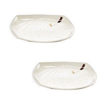 토가마 찔레꽃 큰정사각 모듬접시 1호, 2개입, 접시 2p