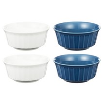 화이 기와 대접 화이트 2p + 블루 2p, 1세트