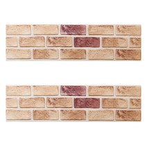 엘트리 더 리얼한 벽돌 브릭 폼블럭 100 x 21 x 1 cm, 레드브라운, 2개입