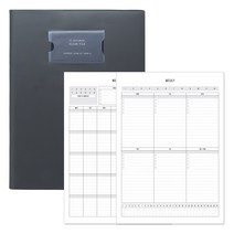 데얼스 커버 클리어파일 + A4 스케줄러 먼슬리 + 위클리, 차콜그레이
