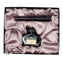 파버카스텔 만년필 라이팅크 병잉크세트, EF, 블랙