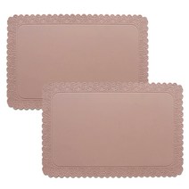 에이드엘 실리콘 도일리 테이블매트 2p, 브릭레드, 428 x 282 x1.8mm