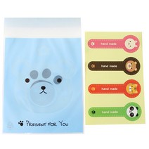 황씨네도시락 접착 애니멀 봉투 곰 100p + 애니멀 롤리팝 스티커 100p, 1세트