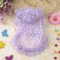 슈퍼식스 반려동물 꽃무늬 자외선차단 바람막이, 라벤더