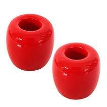 JNC 심플 도자기 칫솔꽂이, 레드, 2개입