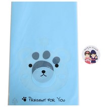 황씨네도시락 비접착 애니멀 봉투 곰 50p + 새해복스티커 소년소녀 50p, 1세트