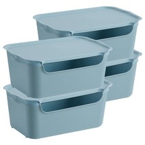 티볼리 컬러 수납박스 중 16L, 스카이블루, 4개