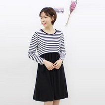팡팡샵 P 긴 단가라끈수유 원피스