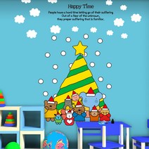 뭉키월드 Kids DIY 포인트스티커 엘리 성탄절 트리, 혼합 색상
