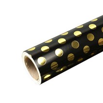디자인랩 프리미엄 금박종이 롤포장지, 블랙골드 미디엄도트, 1개