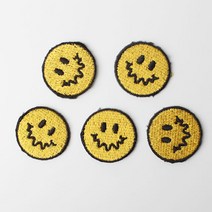 패션포인트 쭈글이스마일 미니 자수 와펜 28 x 27 mm, 혼합 색상, 5개입
