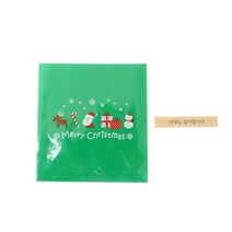 황씨네도시락 크리스마스 아이콘 쿠키봉투 그린 100p + 크라띠지 선생님 감사합니다 스티커 100p, 1세트
