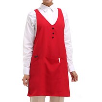 헤어베스트 포그니 삼단추 앞치마 HBYA091, 레드, 1개
