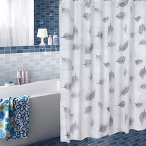 앤티스 유로스타일 샤워커튼 200 x 200 cm 낙엽, 1개, 화이트계열