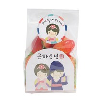 황씨네도시락 새해복쿠키받침M투명세트 10p + 새해복 스티커 한복소녀 10p, 1세트