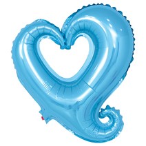 풍선팜 러브홀릭 하트 데코 호일 풍선 45 x 48 cm, 스카이, 45개입