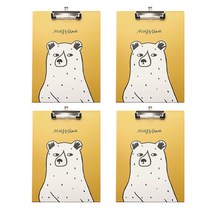 TOCTOC BEAR 클립보드 A4, 머스타드, 4개입