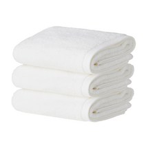소프트터치 컬러풀 세면타월 40 x 80 cm 150g 30수 면사, 화이트, 3개