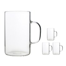 MAKA 내열유리 머그컵 M07 530ml, 4개입