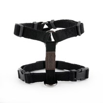 도그아이 강아지 캐시미어 H형 하네스 가슴줄, 블랙