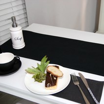 나산데코 테이블러너, 블랙 261-74, 4인용(180 x 30 cm)