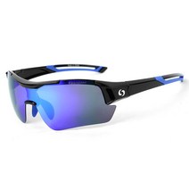 오클렌즈 편광선글라스 스포츠고글 S30, 블랙블루프레임, 블루밀러편광렌즈