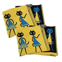 퓨어썬데이 순면 3중 거즈 행주 주방타올 고양이, 4개