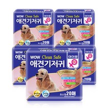 WOW 크린세이프 강아지 기저귀 암컷용 20p, 초소형, 5개