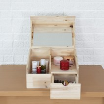 포메리트 원목 사각 경사 화장대, 원목색