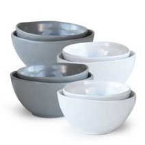 프렐류드 다올 공기대접 세트, 혼합 색상, 공기 화이트 2p + 그레이 2p + 대접 화이트 2p + 그레이 2p