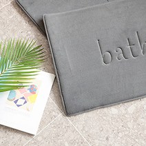 이니띠움 레터링 메모리폼 발매트 2p, 차콜그레이