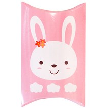 도나앤데코 큐트 애니멀 선물포장 반달상자, 핑크(토끼), 10개입
