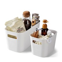 모나코올리브 렛이지 모던 화이트 정리함 중형 + 대형, 1세트