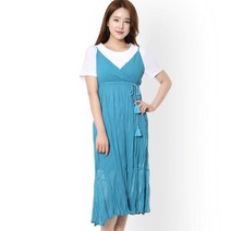 르샵 주름 시폰 뷔스티에 롱원피스