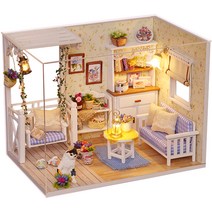 아이엠미니 DIY 미니어처하우스 냥이하우스 + 도구 + 케이스, 혼합 색상