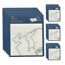 핑크풋 한국지도 투명 점착메모지, 혼합 색상, 20개입