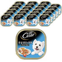 시저 흰살생선과 야채 반려동물 주식 캔, 100g, 24개입