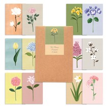 왈가닥스 더플라워 엽서 12p 세트, 혼합 색상, 1세트