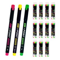 아이비스 아이포인트 형광펜 3p SP70371, 분홍, 노랑, 초록, 12세트