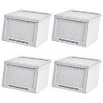 네이쳐리빙 모던데일 슬라이딩 리빙박스 특대, 연그레이, 4개